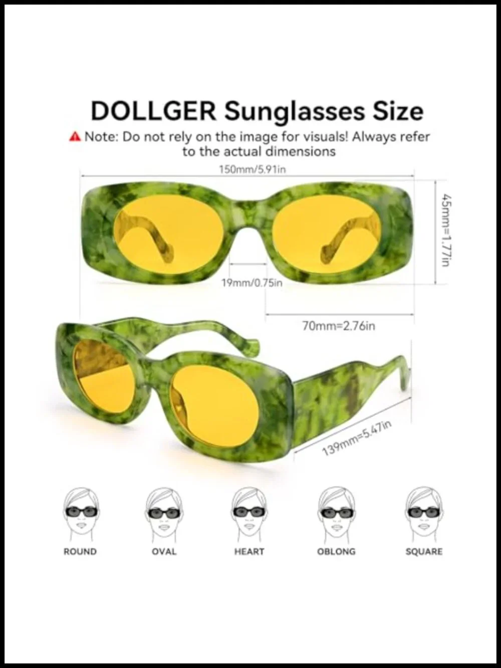 Retro Y2K Rectangle UV400 Sunglasses Square Frame Shades